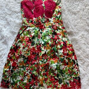 Ark & Co Strapless Floral Dress with Pink Rose Bust